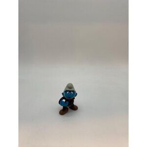 Vintage Peyo Smurf Fire Fighter PVC Figurine Toy